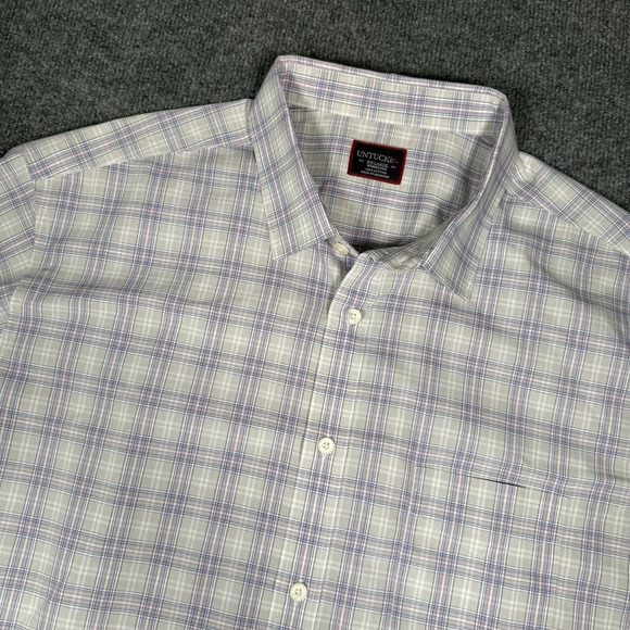 UNTUCKit Other - UNTUCKIT Shirt Mens 2XL Purple Plaid Bruno Short Sleeve Button Down